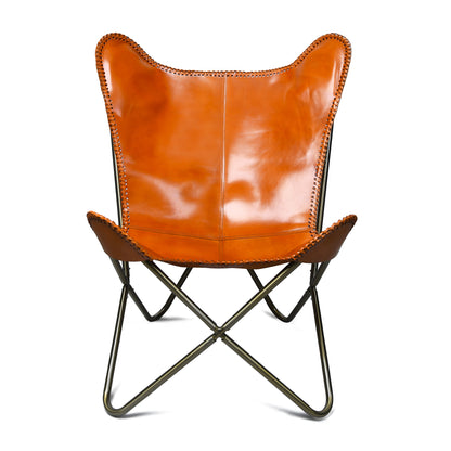 Light Caramel Brown Leather Cover with Brass Frame