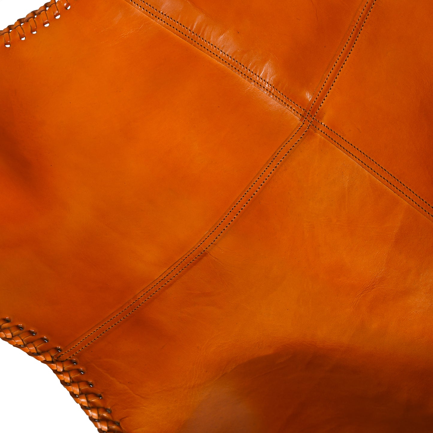 Light Caramel Brown Leather Cover with Brass Frame