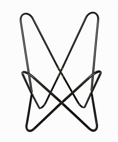 Butterfly Folding Chair – Yellow & Brown PP Checkered Polyester Seat with Black Powder-Coated Frame